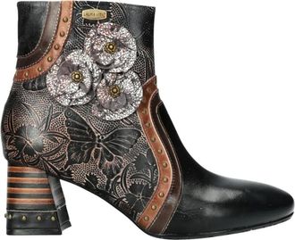 Laura Vita Talao 02 Enkellaarsjes - Dames - Schoenen - Zwart - Maat: 39 EU Leer