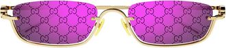Gucci Sunglasses Gg1278 S 005 Gold/Purple Mirrored Unisex
