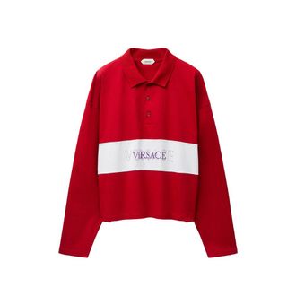 Versace Embroidered-logo Intarsia Cotton-jersey Polo