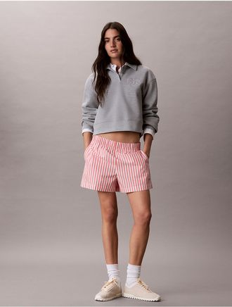 Calvin Klein Jeans Calvin Klein Womens Cotton Poplin Stripe Shorts - Medium Pink - XL