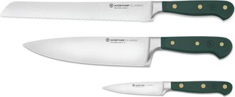 W&uuml;sthof Classic Three Piece Knife Set with Chefs Knife, Bread Knife, Paring, Rosemary