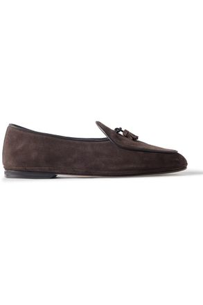 Rubinacci Marphy Tasselled Leather-Trimmed Suede Loafers