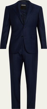 Ermenegildo Zegna Mens Wool Tonal Check Two-Piece Suit