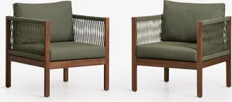 Sklum Set Di 2 Poltrone Da Giardino Con Braccioli In Legno Di Acacia Branson Sklum