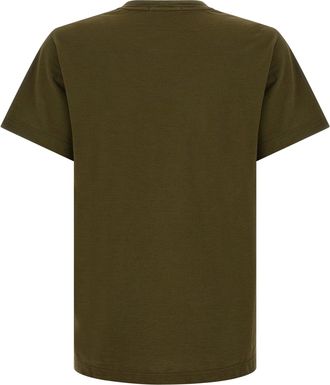 Stone Island Badge Logo Flamed Cotton T-shirt - Green