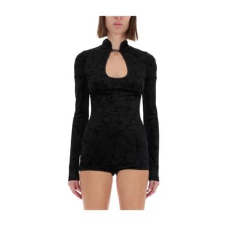 Versace Jeans Couture Dames, Tops, Zwart, Maat: 2XS Poliester