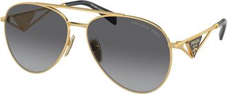 Prada PR 73ZS Polarized 5AK5W1 Womens Sunglasses Gold Size 58