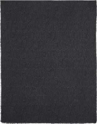 A|X Armani Exchange Sjaal in katoen en viscose jacquard - Heren - Wintersjaals - Zwart - ONE Size - Katoen - Accessoires