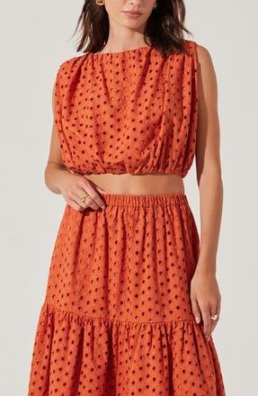 ASTR the Label Nalley Sleeveless Eyelet Top in Rust at Nordstrom Rack, Size X-Large
