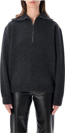 R&oacute;he Turtleneck met dubbele rits - Dames - Coltruien - Grijs - XS - Wol - Truien & Vesten