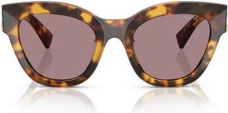 Miu Miu 51mm Butterfly Sunglasses in Honey Havana/Purple Brown at Nordstrom