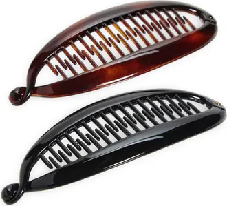 France Luxe Set of 2 Banana Clips in Black/tortoise at Nordstrom