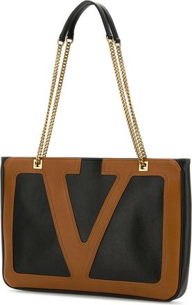 Valentino Garavani Womens Tote Shoulder Black Lambskin Leather