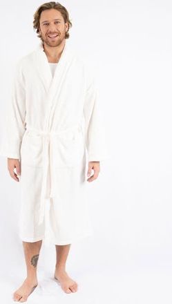 Leveret Mens Fleece Robe in Off White at Nordstrom, Size Small
