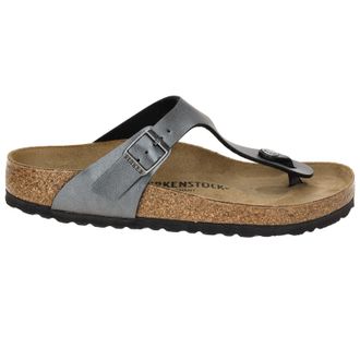 Birkenstock Gizeh BS Birko-Flor Unisex Toe Post Sandals - Metallic Black - Size:UK 7.5