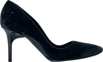 CAPASA MILANO Su&egrave;de Stiletto Pumps - Dames - Schoenen - Zwart - Maat: 37 1/2 EU Su&egrave;de