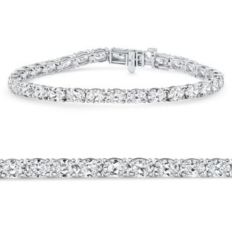 Pompeii3 10.75Ct Oval Cut Diamond Tennis Bracelet 7 14k White Gold Lab Grown Size: Medium