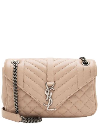 Saint Laurent Beige Leather Monogram Soft Medium Shoulder Bag (Authentic Pre- Loved)
