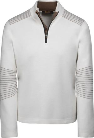 Moorer Sciores trui met halve rits - Wit