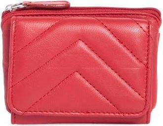 Mundi Quilted Leather Wallet in Bright Red at Nordstrom Rack