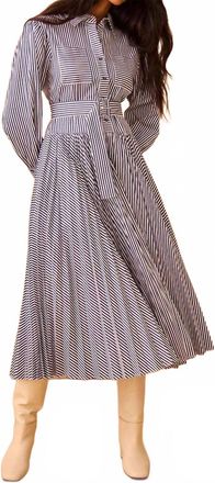 Hunter Bell Randolph Midi Dress In Navy Stripe