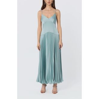 ASTR the Label Pleated Drop Waist Dress in Seafoam at Nordstrom, Size X-Large