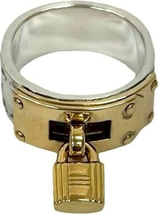 Herm&egrave;s Gold Silver Gold (18K) Silver 925 Band Ring (Pre-Owned)