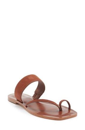 Reformation Sawyer Toe Loop Slide Sandal in Walnut Suede at Nordstrom Rack, Size 10.5