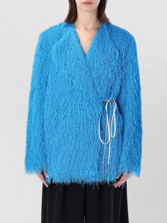 Dries Van Noten rivla short wrap coat fringe detail