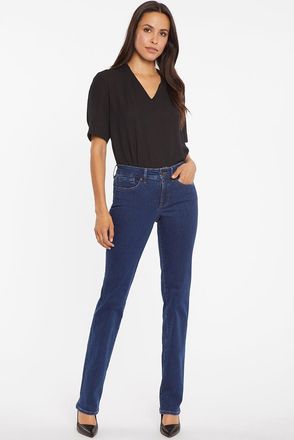 NYDJ Marilyn Rechte Jeans Medium Blue Premium Denim | Quinn