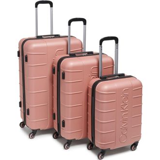 Calvin Klein Bowery 3 Piece Luggage Set in Rose Gold at Nordstrom