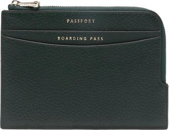 Aspinal of London Portacarte con zip - Verde