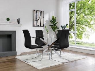 Vente-Unique Lotto di 2 sedie in Similpelle Nero - NADYA