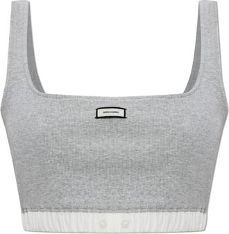 Entire studios Logo Top - Dames - Tops zonder mouwen - Grijs - XS - Katoen - Tops