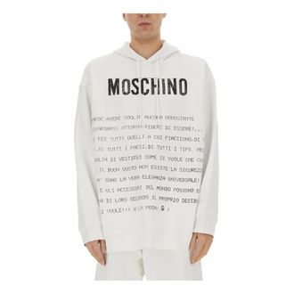 Moschino Hoodies, male, White, Size: S Moschino Sweaters White