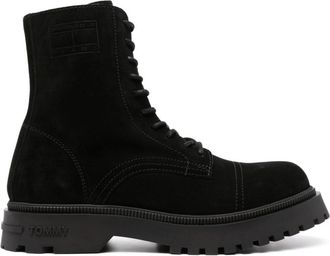 Tommy Jeans lace-up suede boots - men - Polyurethane/Fabric/Calf Suede/Rubber - 46 - Black