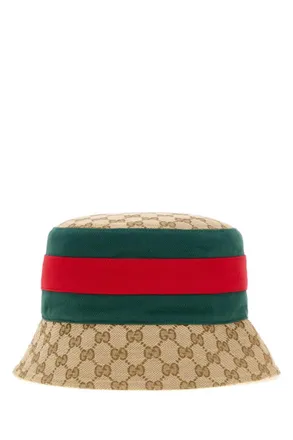 Gucci Beige GG Logo Bucket Hat