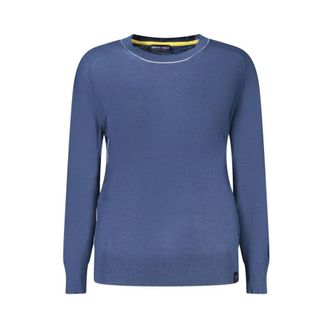 North Sails Contrasterende Crew Neck Sweater - Dames - Ronde hals truien - Blauw - XS - Katoen - Truien & Vesten