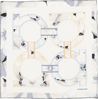 Ferragamo Brezza Printed Gancini Silk Scarf