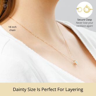 MAX + STONE 14k Yellow or White Gold 7mm Round Pendant Necklace with 18 Inch Cable Chain