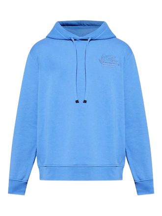 Etro logo-embroidered hoodie - men - Polyester/Cotton - M - Blue