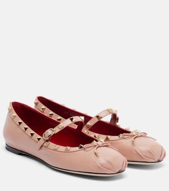Valentino Garavani Rockstud leather Mary Jane flats