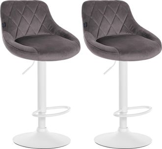 Clp Clp - Set De 2 Taburetes Lazio En Terciopelo Gris Blanco
