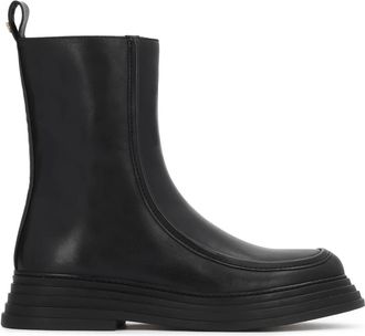 Kazar Platte leren laarzen met rits - Dames - Enkellaarsjes - Zwart - 36 EU - Leer - Schoenen