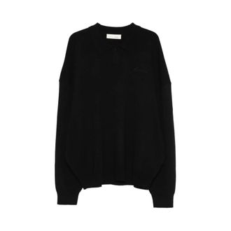 Fear of God Round-neck Knitwear, male, Black, Size: 2XL Signature 90s Knit Polo