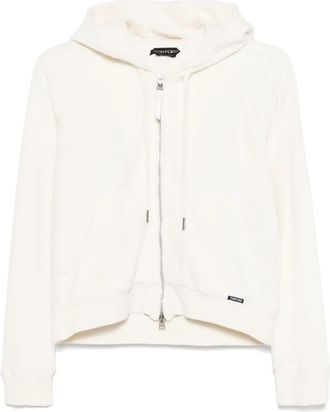 Tom Ford Felpa in spugna con cappuccio - Toni neutri