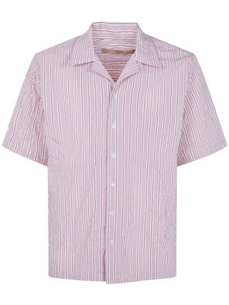 Nuur Striped Short Sleeved Bowling Shirt