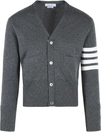 Thom Browne Classic 4 Bar Grey Cashmere Cardigan
