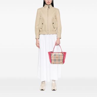 Burberry Tweedehands Canterbury Tote van gecoat canvas met Haymarket-check en lederen afwerking
