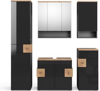 Vicco Conjunto De Muebles De Ba&ntilde;o Eden, Antracita, 5 Piezas